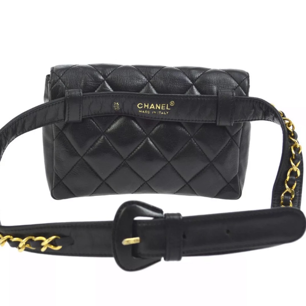 Vintage Chanel Quilted Chain Belted Waist/Bum Bag - Picture 3 of 4